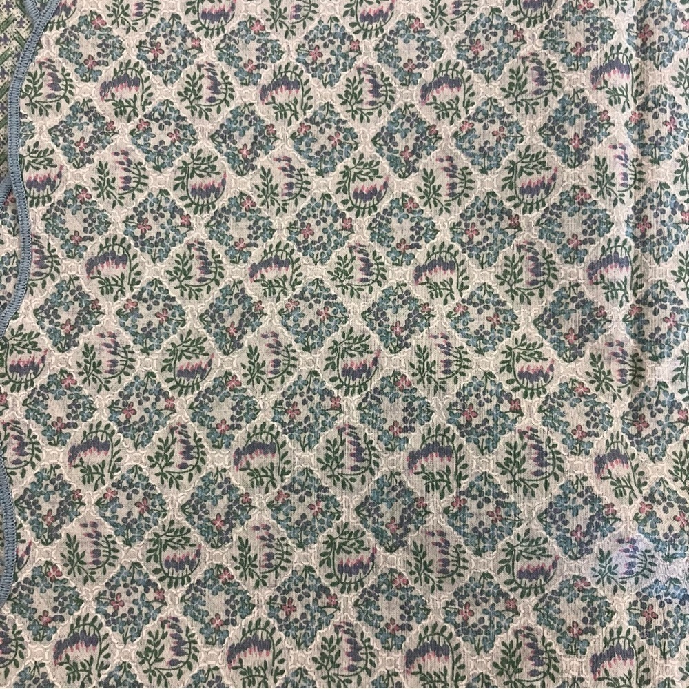 VTG Springmaid Floral Blockprint Pastel Pillowcases Cottagecore Scallop Hem - Picture 2 of 8